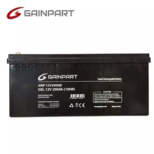GAINPART GNP-12V200GB GEL Battery 12v200AH Black Color