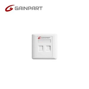Gainpart GNP-FP-8622B-ART Faceplate 2 ports for Keysonte Jack CAT6 86x86mm
